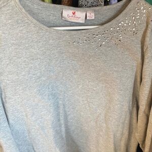 Gray Embellished Women's Top